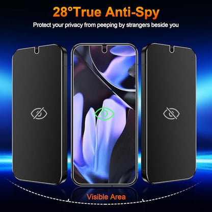 2 Pack for Google pixel 9 Pro Anti-Glare Matte Privacy Screen Protector 6.3 inch, Smooth and Responsive Touch Flexible EPU Film, [Support Fingerprint Unlock] [Self-Healing] [Not Glass] - size: Google Pixel 9 Pro