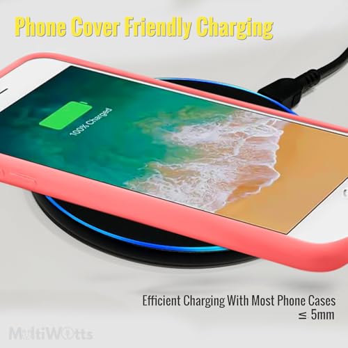 Fast Certified Wireless Charger pad Compatible with iPhone (17/16/15/14/13/12/X/8, Samsung (S26/S25/S24/S23/S22/S20/S10/S9/S8/Note8/9/10 & Other Wireless Charging Compatible Phones and Earphones