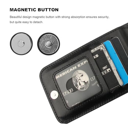 KIHUWEY for iPhone 17e/16e Wallet Case Card Holder Kickstand, Black | Credit Card Slots, PU Leather, Magnetic Clasp, Flip Heavy Duty Protection Cover for Men and Women - color: Black