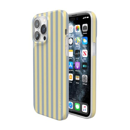 Casely iPhone 14 Pro Case | Coastline Stripes | Blue & Yellow | Compatible with MagSafe | Classic Ultra Thin Design - color: Coastline Stripes | Blue & Yellow, size: Iphone 14 Pro