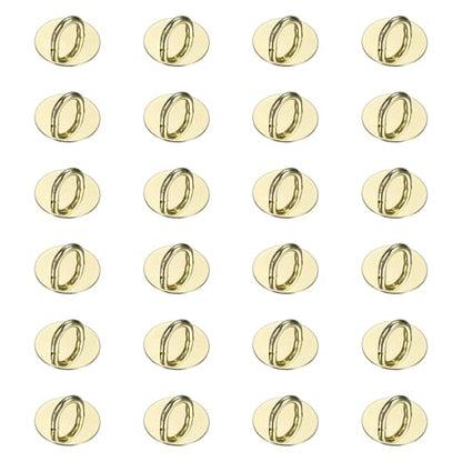 PATIKIL Metal Phone Charm Hook 0.9", 24Pcs Adhesive Circle Shaped Phone Finger Grip Hook Smartphones Keychain Ring Charm Loop for DIY Tablet Case Accessories, Gold - color: Gold
