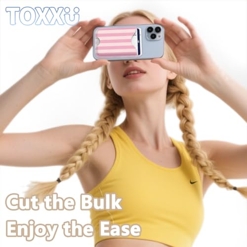 Stripe Magnetic Wallet for Magsafe Compatible with iPhone 17/16/15/14/13/12 Series Pro Max Plus Air (Phone Magnet Card Holder Fit 3 Cards for Women Girl Lether Mag Safe Wallets Pink) - color: Stripes (Pink)