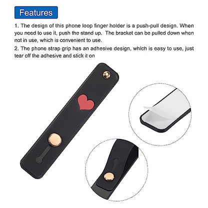 MECCANIXITY 2 Pcs Phone Loop Finger Holder Silicone Phone Strap Grip Holder Cell Phone Grip Stand for Most Smartphones Black,Bright Green - color: Black,Bright Green