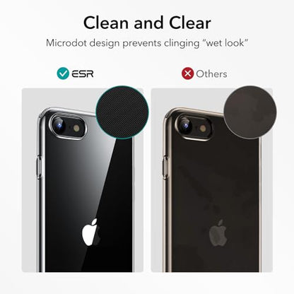 ESR for iPhone SE3/SE/8/7 Case, Stay Original, Transparent, Clear | Military-Grade Drop Protection, Slim, TPU material - color: Clear
