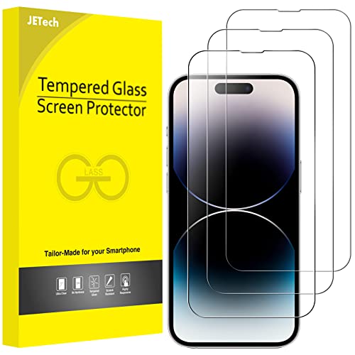 JETech Screen Protector for iPhone 14 Pro Max, 3-Pack | 9H Tempered Glass, Full Coverage, Scratch Resistant, HD Clear, Case-Friendly - size: iPhone 14 Pro Max