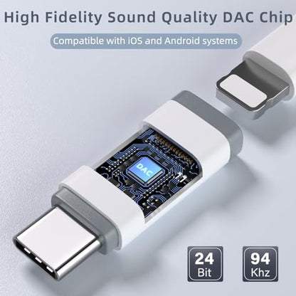 Jadebones USB C to Light-ning Headphone Audio Adapter, 2 Pack