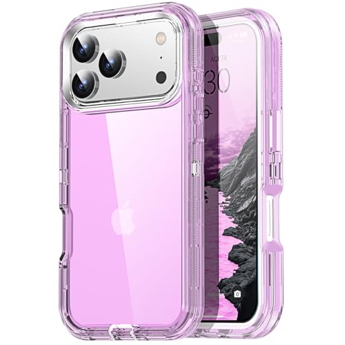 AICase for iPhone 17 Pro Max Case Clear 3 in 1 Heavy Duty Drop Protection Full Body Rugged Shockproof/Dust Proof 3-Layer Military Protective Tough Durable Cover for iPhone 17 Pro Max 6.3"_913 - color: C_Purple, size: iphone 17 Pro Max