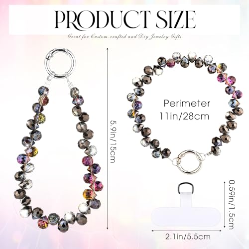 Quelay 4 Pack Beaded Phone Wrist Strap - color: Light, style: Crystal