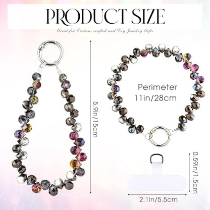 Quelay 4 Pack Beaded Phone Wrist Strap - color: Light, style: Crystal