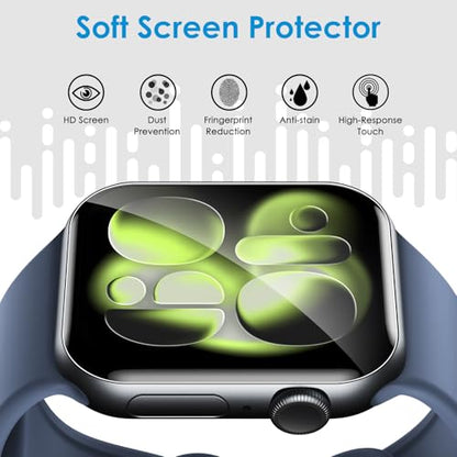 UniqueMe 8 Pack for Apple Watch Series 11/10 46mm Screen Protector - size: Series 10 46mm