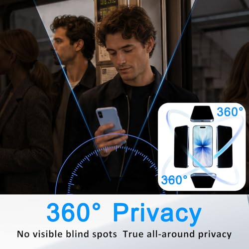 2 Pack 360 Privacy Screen for iPhone 17/17 Pro/16 Pro,Easy Install - size: 17/17 Pro/16 Pro