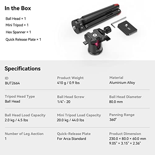 SmallRig Mini Tabletop Tripod with QR Plate for Arca-Type - BUT2664 - style: 1