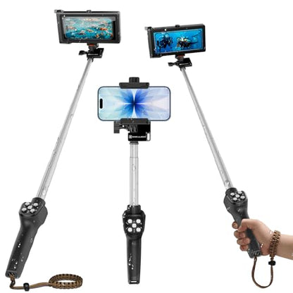 Waterproof Selfie Stick with Phone Case - Professional Underwater Phone Case for with Rechargeable Stick (2th Waterproof Selfie Stick)