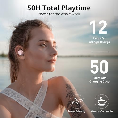 TOZO T6 Wireless Earbuds Bluetooth 5.3 Stereo Sound in Ear Headphones - color: Pink