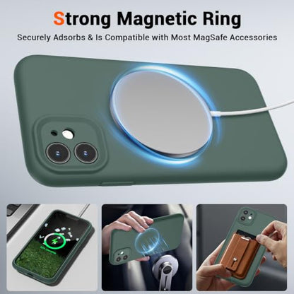 SUPFINE Silicone & Magnetic for iPhone 11 Case - color: Acacia Green, size: iPhone 11