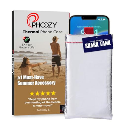 PHOOZY Apollo Thermal Phone Case | Insulated Phone Pouch Extends Battery Life 3X | Heat Resistant Drop Protection | Military Grade Water Resistant | Medium | Silver - color: Silver, size: Medium