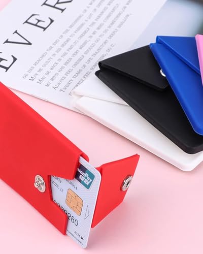 3Pc Silicone Card Holder for Phone Case, Stick On Wallet for iPhone - color: Snap 3PC-Black+White+Grey