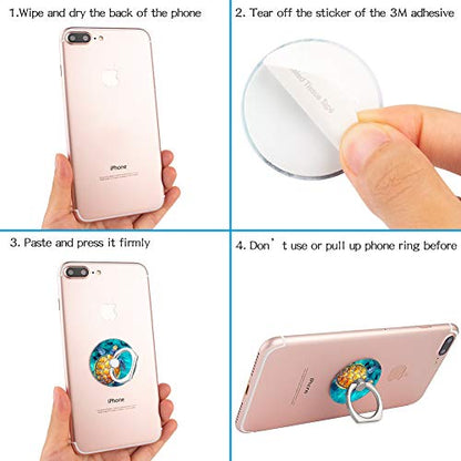 4-Pack Phone Ring Holder 360 Rotation Finger Stand Grip Kickstand for Smartphones and Tablets (Turtle)