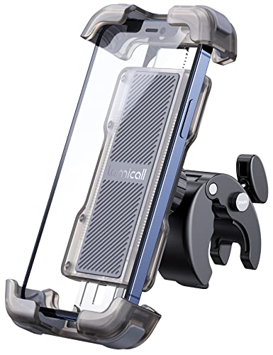Lamicall Motorcycle Bike Phone Holder with Upgrade Quick Install Bar Clip - color: Transparent