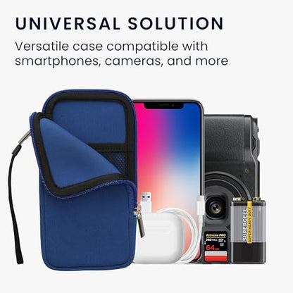kwmobile Universal Phone Pouch Size XL - 6.7/6.8" - Neoprene Smartphone Pouch with Zip - Water-Repellent Mobile Phone Case - Sleeve in Baltic Blue - color: Baltic Blue, size: XL - 6.7/6.8"