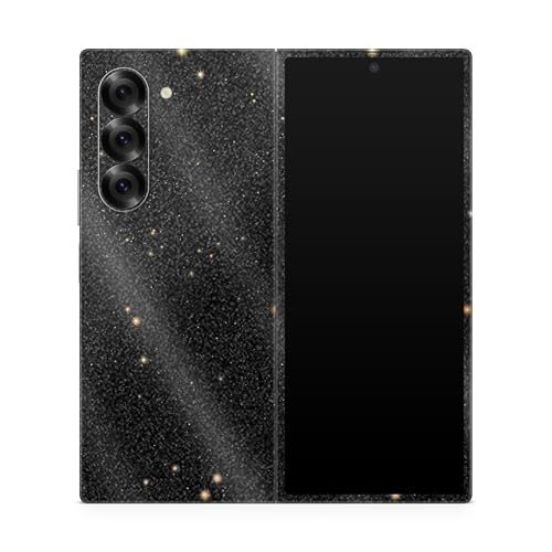 Glossy Glitter Phone Skin Compatible with Samsung Galaxy Z Fold 6 - Deep Space - Premium 3M Vinyl Protective Wrap Decal Cover - Easy to Apply | Crafted in The USA by MightySkins - color: Deep Space, style: Glossy Glitter Finish