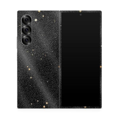 Glossy Glitter Phone Skin Compatible with Samsung Galaxy Z Fold 6 - Deep Space - Premium 3M Vinyl Protective Wrap Decal Cover - Easy to Apply | Crafted in The USA by MightySkins - color: Deep Space, style: Glossy Glitter Finish