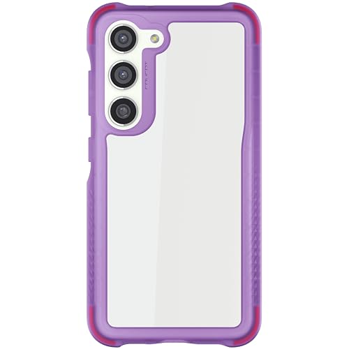 Ghostek Covert Clear Galaxy S23 Phone Case with Military Grade Shockproof Protection, Non-Slip Grip, Protective Silicone Cover Designed for 2023 Samsung S23 (6.1") (Purple) - color: Purple [Limited], size: Galaxy S23