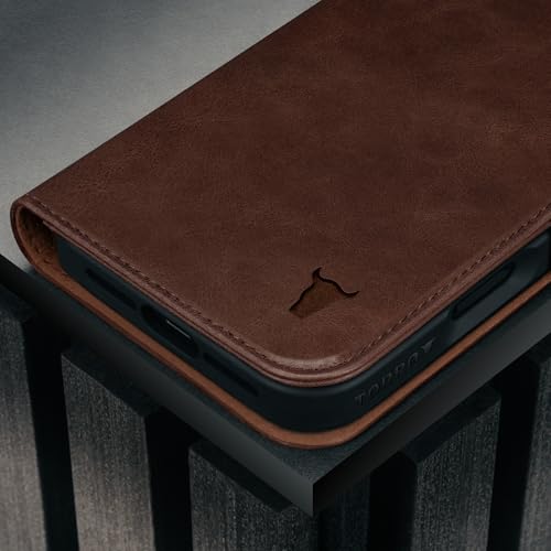 TORRO Leather Case Compatible with iPhone 17 Pro 6.3" 2025 - Premium Leather Wallet Flip Case with Kickstand and Card Slots (Compatible with Official MagSafe Chargers) - Dark Brown - color: Dark Brown, size: iPhone 17 Pro