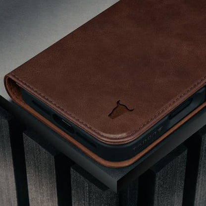 TORRO Leather Case Compatible with iPhone 17 Pro 6.3" 2025 - Premium Leather Wallet Flip Case with Kickstand and Card Slots (Compatible with Official MagSafe Chargers) - Dark Brown - color: Dark Brown, size: iPhone 17 Pro