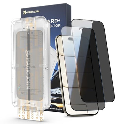 MAGIC JOHN 3rd Gen Upgraded for iPhone Air Privacy Screen Protector 6.5 Inch,25°Anti-Spy Screen,Shockproof Tempered Glass,Auto Dust-Removal,Bubble Free,Easy Installation,Daily Drop Protection,2 Pack - size: iPhone Air 6.5inch