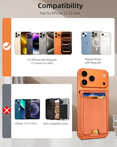 For Magsafe Wallet with Money Clip, 5 Card Holder, Adjustable Stand - color: Sunset Orange