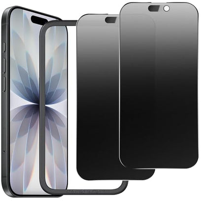 2 Pack Matte Privacy Screen Protector for iPhone 17/16 Pro 6.3",Anti-Glare Anti-Spy Scratch Resistant Tempered Glass Film,Smooth Responsive Touch Anti-Scratch Glass，Easy to Install - size: for iPhone 16 Pro / 17