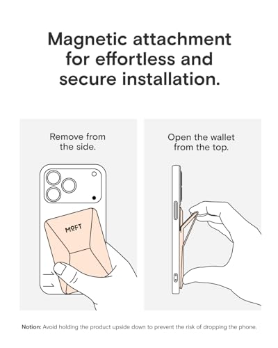 MOFT Magnetic Wallet Stand Compatible with iPhone 17/16/15/14/13/12 Series, Angle Adjustment & Magsafe Compatible MOVAS Phone Stand,Peach Pink - color: Peach Pink, size: Standard
