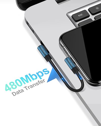 Right Angle Short USB C Cable 0.5/1/1.5ft, Silicone 60W Fast Charging Cable - color: Black, size: 0.5 / 1 / 1.6 Ft.