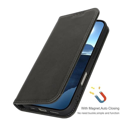 Wallet Case for iPhone 16 Pro Max,Purse with Card Slot,6.9",Black | Premium PU Leather, Flip Folio Purse Case, with Card Slot, Stand Holder,Magnetic Closure, TPU Shockproof Protective Case - color: Black, size: iPhone 16 Pro Max