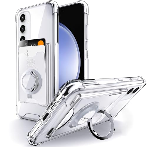 Shields Up for Samsung Galaxy S23 FE Case, Minimalist Wallet Case with Card Holder & Ring Stand, [Drop Protection] Slim Protective Shockproof Cover for Samsung S23 FE - Clear - color: Clear, size: Galaxy S23 FE