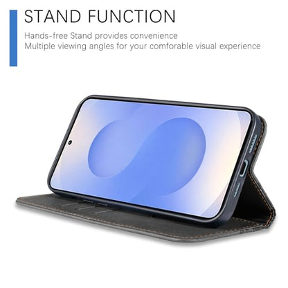 Wallet Case for Samsung Galaxy S26 5G 6.3 inch 2026 - PU Leather Flip Cover with Card Holder Slots, Strong Magnetic Folio Kickstand Phone Case, Black - color: Black, size: Samsung Galaxy S26 6.3"