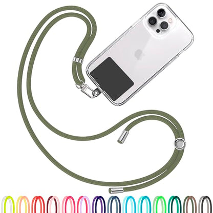 TBOC Cell Phone Lanyard [Army Green] - Comfortable Universal Smartphone Lanyard - Easy to Use Neck Phone Holder [Black Patch] - Adjustable Length Phone Strap Crossbody - Fits All Mobile Phones - color: Army Green
