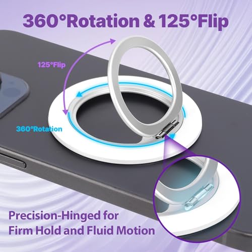 Jsoerpay Ultra-Thin Magnetic Phone Grip for MagSafe, White - color: White