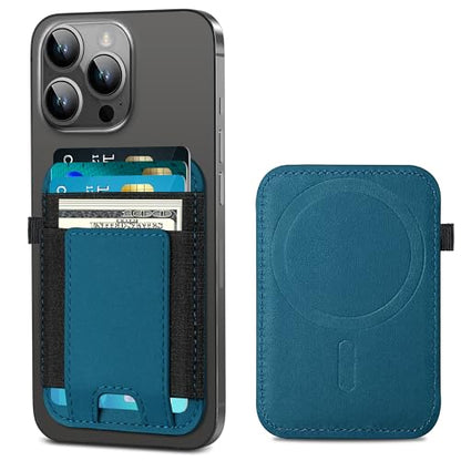 for Magsafe Wallet, Strongest Magnetic Wallet for iPhone 17/16/15/14/13/12 Series, for Magsafe Card Holder with 2 Card Slots, RFID Blocking, Slim, Vegan Leather, Hold 7 Cards, Blue | Magnetic Wallet for iPhone 17/16/15/14/13/12 Series, for Magsafe Card Ho
