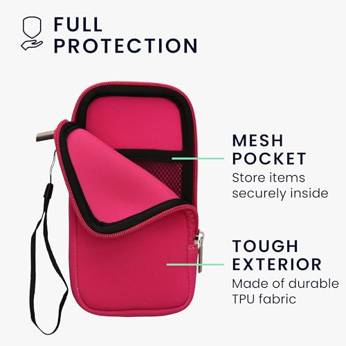 kwmobile Universal Phone Pouch Size XL - 6.7/6.8" - Neoprene Smartphone Pouch with Zip - Water-Repellent Mobile Phone Case - Sleeve in Dark Pink - color: dark pink, size: XL - 6.7/6.8"