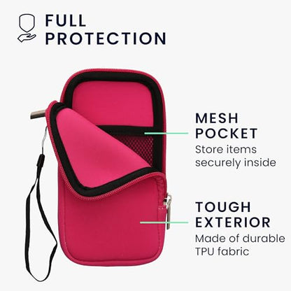 kwmobile Universal Phone Pouch Size XL - 6.7/6.8" - Neoprene Smartphone Pouch with Zip - Water-Repellent Mobile Phone Case - Sleeve in Dark Pink - color: dark pink, size: XL - 6.7/6.8"