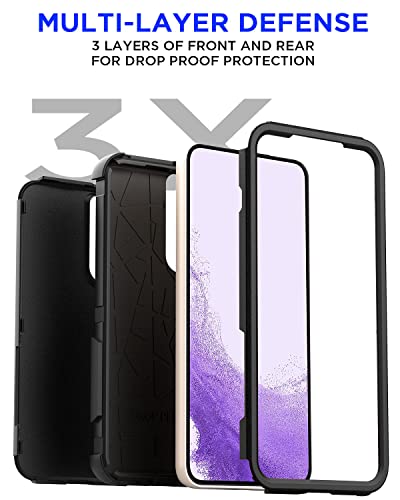 AICase for Galaxy S22 Case,Heavy Duty Rugged Pocket-Friendly Phone Case,Durable Military Grade Protection Shockproof/Drop Proof/Dust-Proof Protective Cover for Samsung Galaxy S22 6.1“ (Black) - color: Black Case