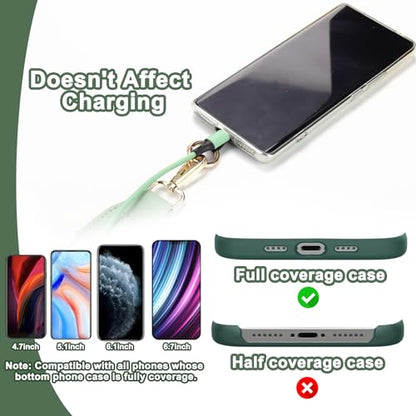 XANGNIER Clip and Go Strap for Phone with Wallet Crossbody, Phone Strap with Zippered Wallet, Adjustable Anti Theft Cellphone Lanyard for Women, Cellphone Chain Accessories Green - color: Green