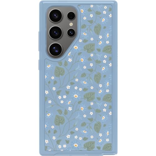 OtterBox Samsung Galaxy S24 Ultra Symmetry Series Clear Case - Dawn Floral (Blue), Ultra-Sleek, Wireless Charging Compatible, Raised Edges Protect Camera & Screen - color: Blue, style: Samsung Galaxy S24 Ultra