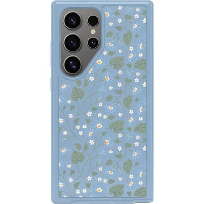 OtterBox Samsung Galaxy S24 Ultra Symmetry Series Clear Case - Dawn Floral (Blue), Ultra-Sleek, Wireless Charging Compatible, Raised Edges Protect Camera & Screen - color: Blue, style: Samsung Galaxy S24 Ultra
