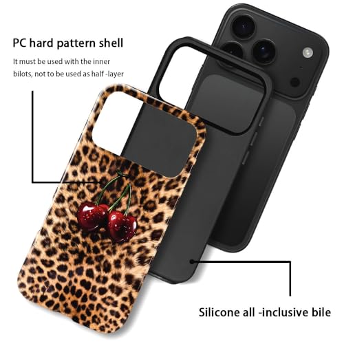 Compatible with iPhone 17 Pro,Anti-Scratch Glossy Case Cover,Cherry Leopard Animal Cheetah - color: Cherry Leopard Animal Cheetah, size: IPhone 17 Pro
