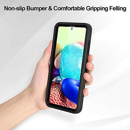Jelanry for Samsung Galaxy A71 5G Case Heavy Duty Rugged Shockproof, Black | Dual-Layer Protective Hard Back Cover with Anti-Dust Scratch Raised Screen/Camera Lips Drop Protection for Outdoor Daily Use - color: Black