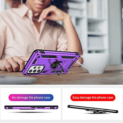 for Samsung A53 5G Case, Galaxy A53 5G Case with HD Screen Protector, [Military Grade 16ft. Drop Tested] Ring Shockproof Protective Phone Case for Samsung Galaxy A53 5G,Purple - color: Samsung Galaxy A53 5G Case Purple