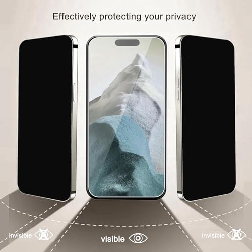 [2-Pack] Privacy Screen Protector Designed for iPhone 16 Pro Max Tempered Glass 6.9 Inch, Anti Spy, No Bubbles, Anti Scratch,Case Friendly Full Screen Coverage Tempered Glass